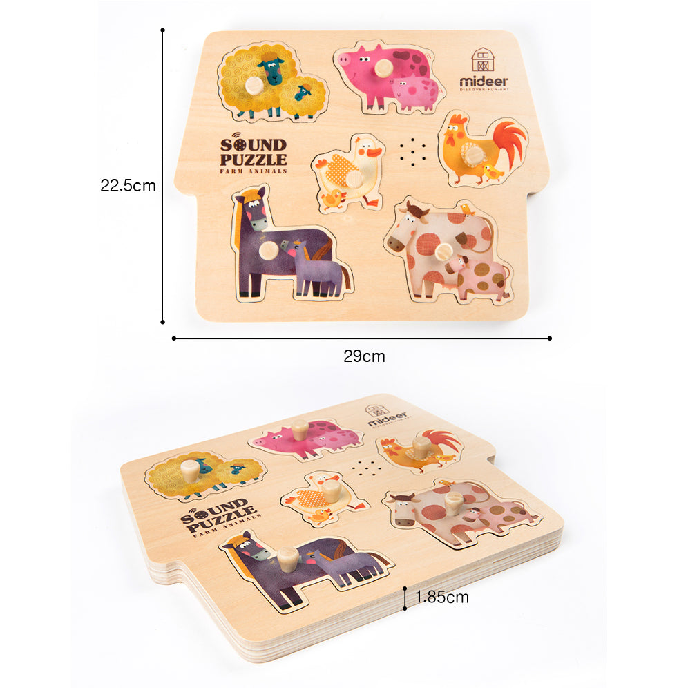 Wooden Sound Puzzle - Farm Animals