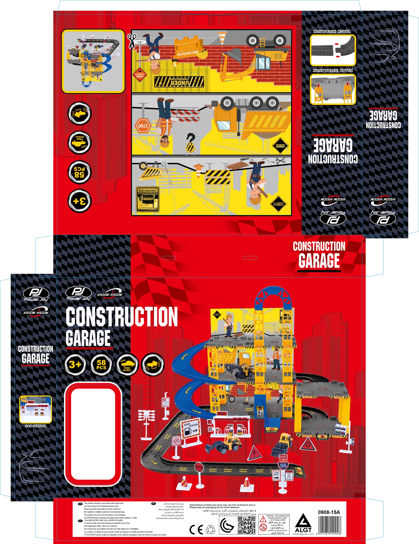 Power Joy V.Vroom Construction Garage with 3cars