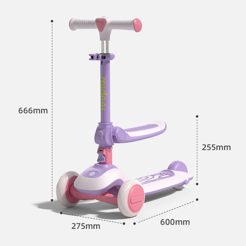 2-in-1 Foldable Scooter - Galaxy Purple