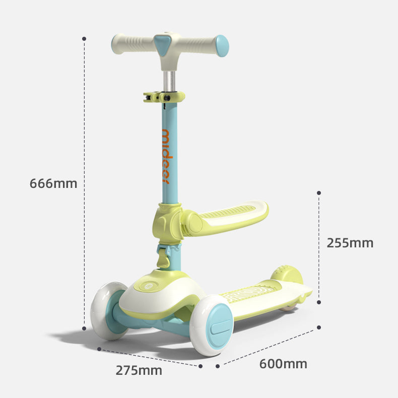 2-in-1 Foldable Scooter - Forest Green