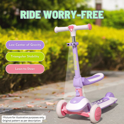 2-in-1 Foldable Scooter - Galaxy Purple