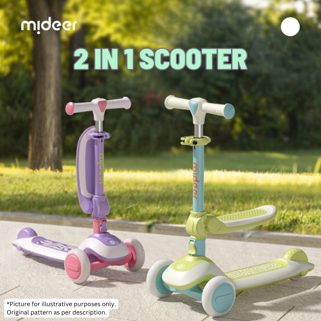 2-in-1 Foldable Scooter - Galaxy Purple