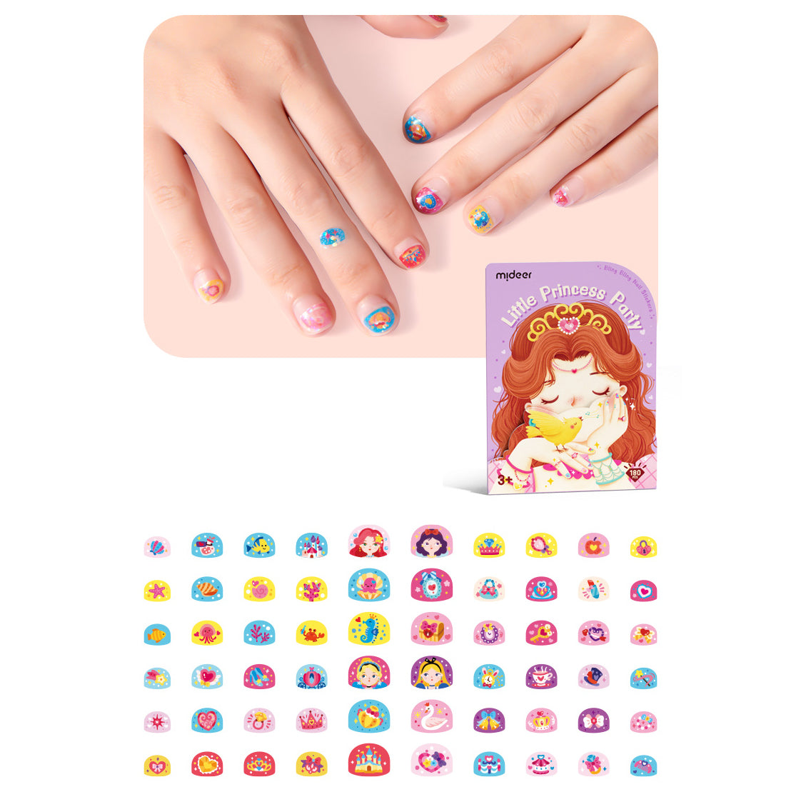 Bling Bling Nail Stickers - Little Princess Party (180 pcs)