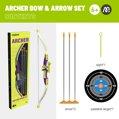 Archery - Bow & Arrow Set - Green (Target Included)