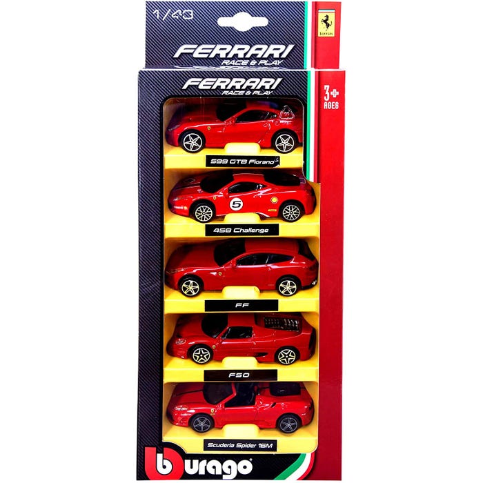 Bburago 1:43 Ferrari R & P 5-Pack Diecast Cars