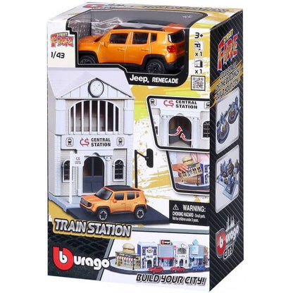 Bburago City 1:43 Train Station Playset