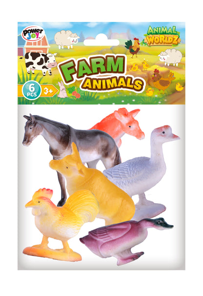 Power Joy Animal Worldz Farm Animal 4inches 6pieces