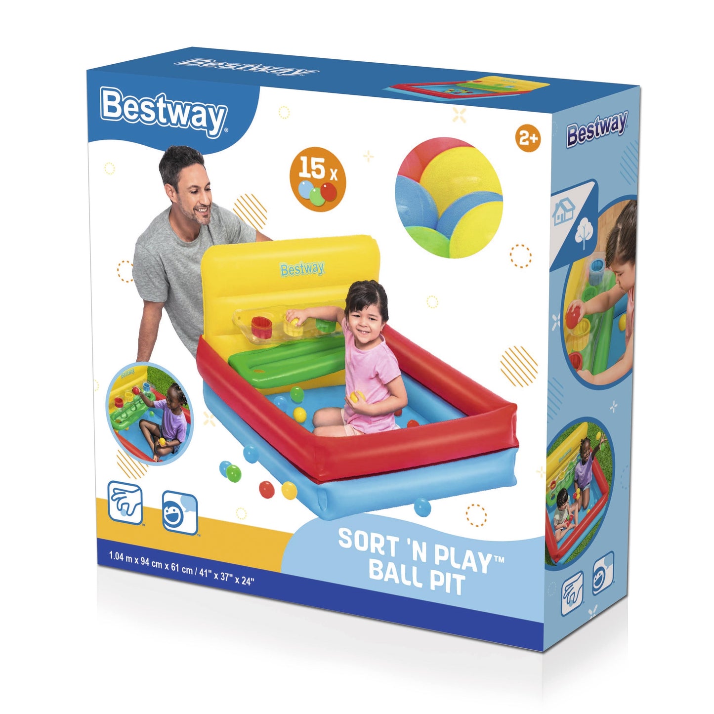 Bway Sort N Play Ball Pit 104X94X61Cm