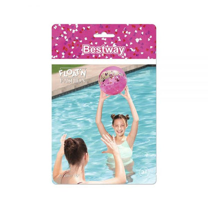 Bway Beach Ball Glitter Ast 41Cm