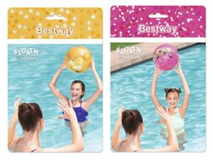 Bway Beach Ball Glitter Ast 41Cm