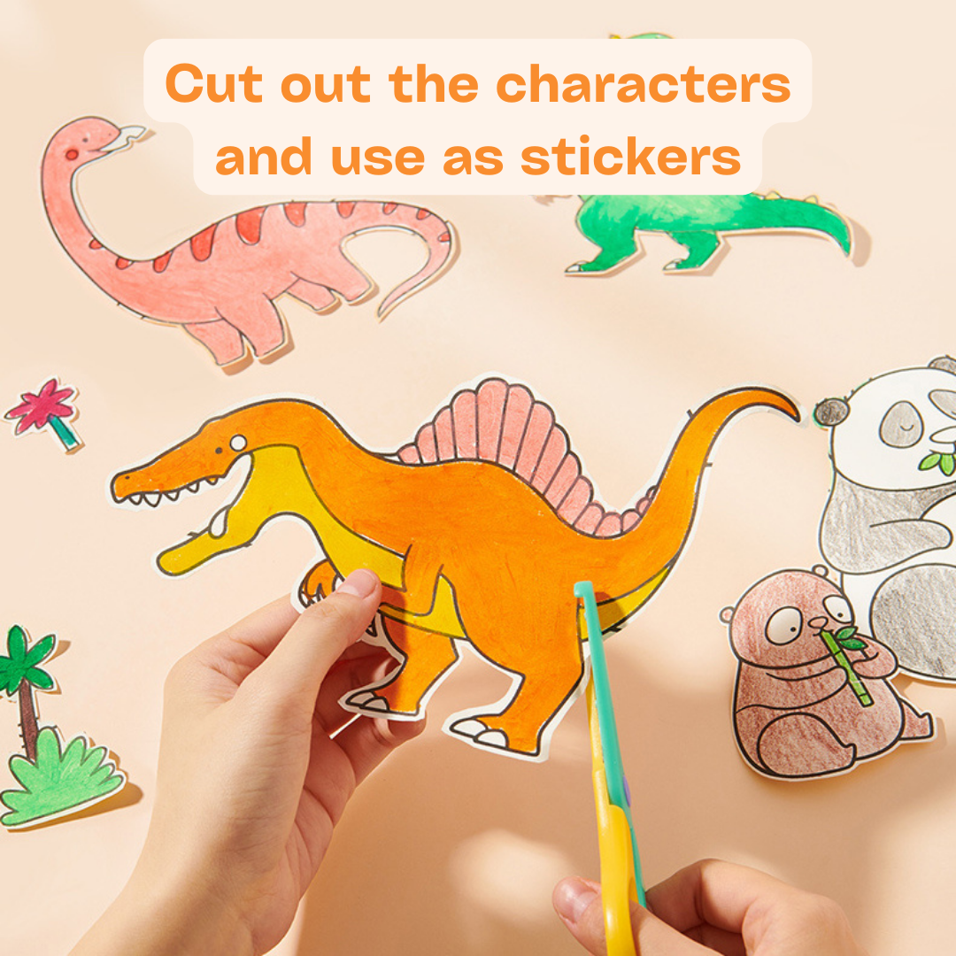 Self Adhesive Coloring Roll - Dinosaurs (4M)