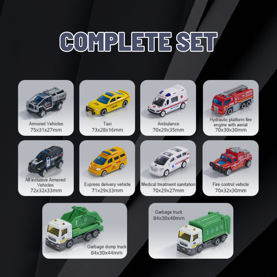 Alloy City Vehicles Collection - 10pcs