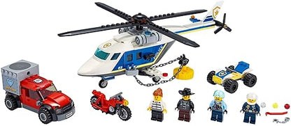 LEGO 60243 City Police Helicopter Chase Toy with ATV Quad Bike, Motorbike and Truck, Building Set for 5+ Year Old, 212 Pieces, Multicolor