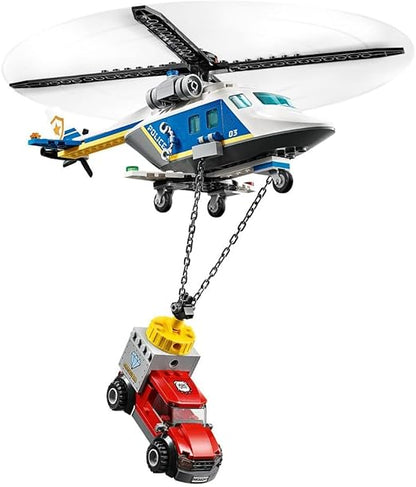 LEGO 60243 City Police Helicopter Chase Toy with ATV Quad Bike, Motorbike and Truck, Building Set for 5+ Year Old, 212 Pieces, Multicolor