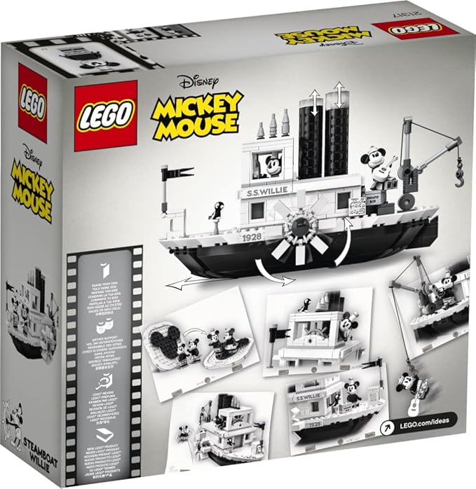 LEGO Ideas 21317 Disney Steamboat Willie Building Kit (751 Pieces)