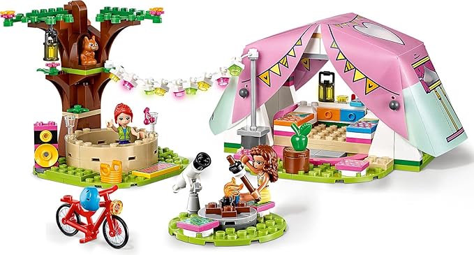 LEGO 41392 Friends Nature Glamping Outdoor Adventure Playset with Tent&Olivia&Mia Mini Dolls,Multicolor, 241 Pcs