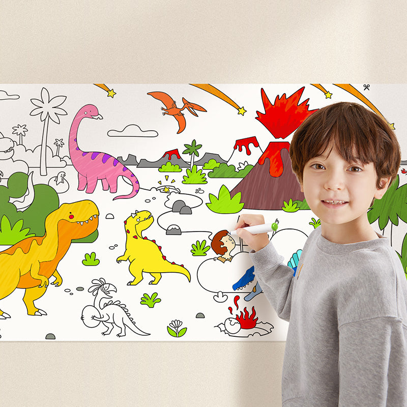 Self Adhesive Coloring Roll - Dinosaurs (4M)