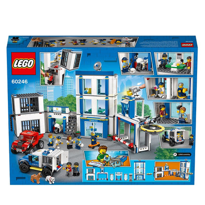 LEGO 60246 City Police Station Building Set with 2 Truck Toys, Light & Sound Bricks, Drone and Motorbike (Multicolour) (743 pieces)