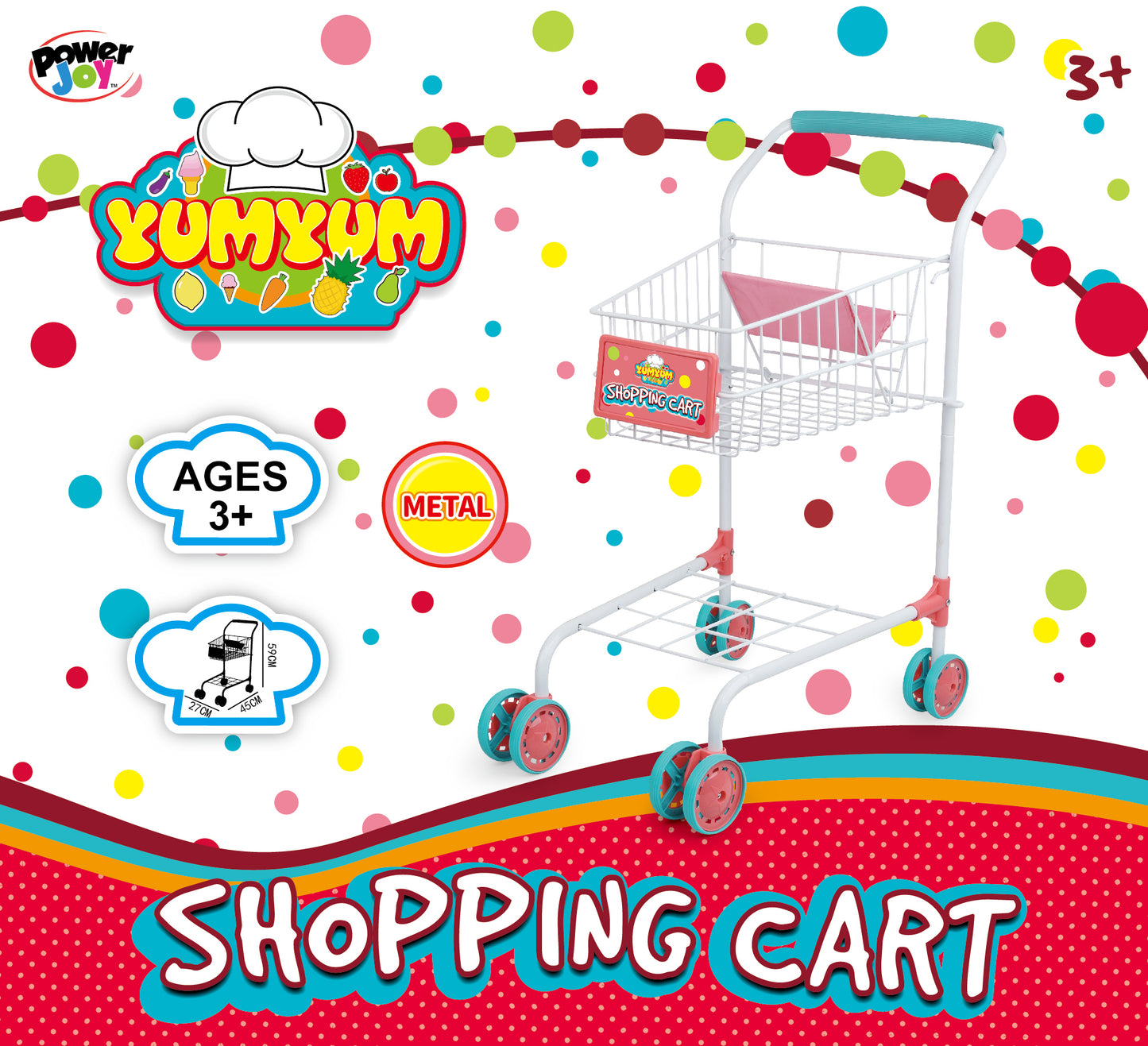 Power Joy Yumyum Metal Shopping Cart