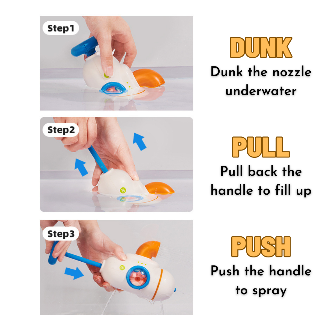 Pull Down Water Gun - Blue Submarine