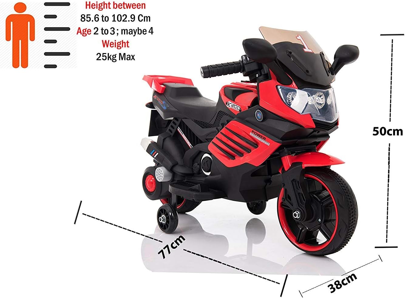 Amsham Kids Motorcycle - Red (6v)