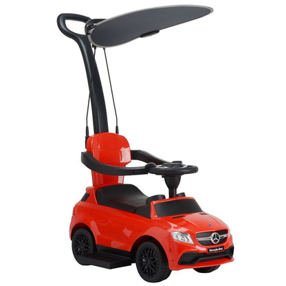 MERCEDES HANDLE WITH CANPOY PUSH CAR - RED