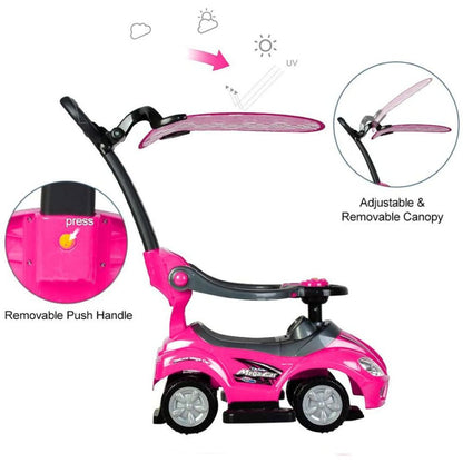 Amsham Mega Car Canpoy Pusher Car - Pink