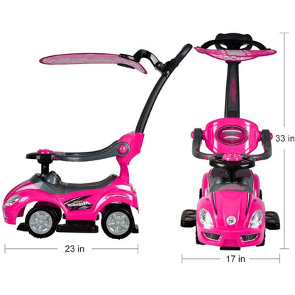 Amsham Mega Car Canpoy Pusher Car - Pink