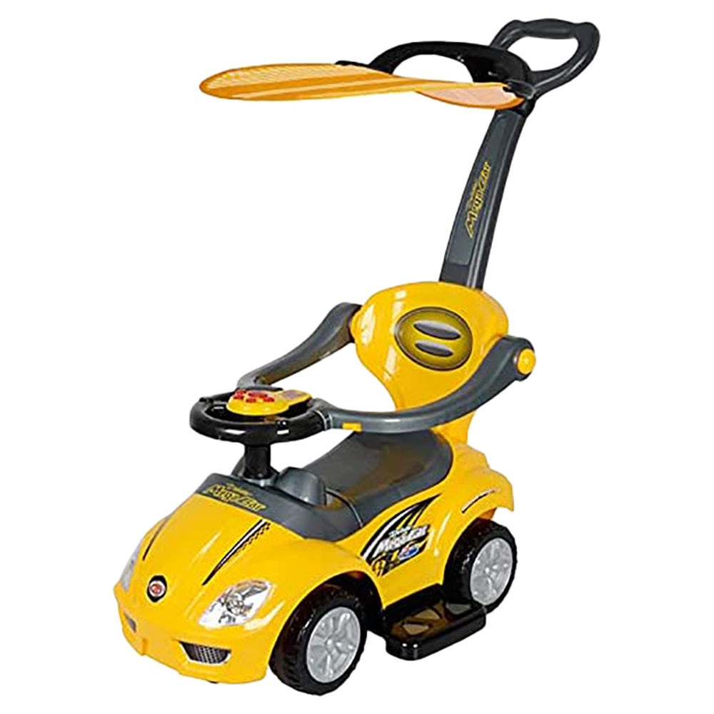 Amsham Mega Car Canpoy Pusher Car - Yellow