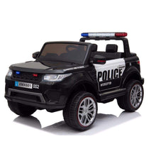 12V Kids Electric Police Rideon Car - Black