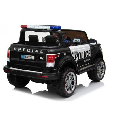 12V Kids Electric Police Rideon Car - Black