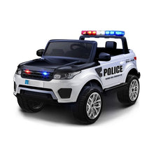 12V Kids Electric Police Rideon Car - White