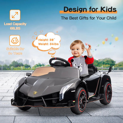 Lamborghini Veneno Kids Electric Car - Black (12V)