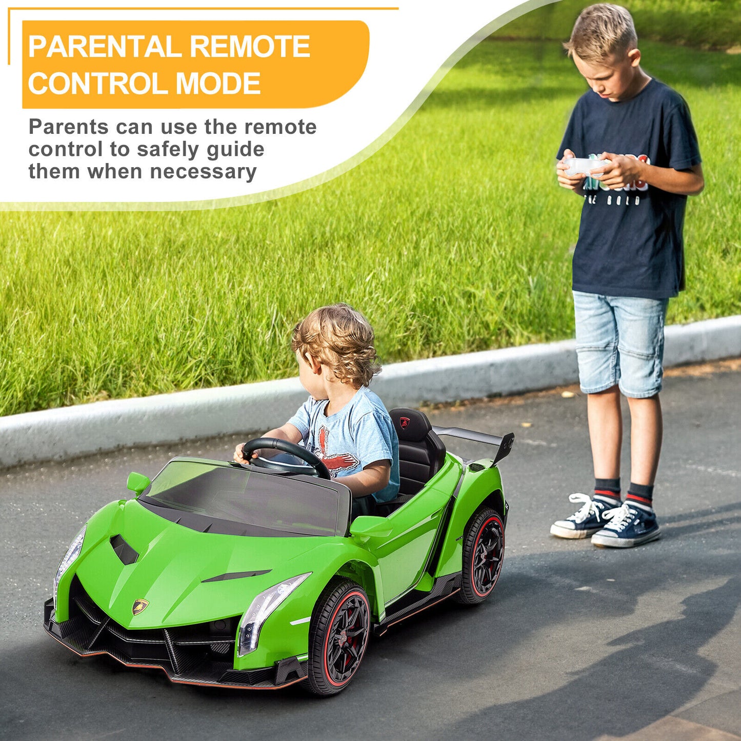 Lamborghini Veneno Kids Electric Car - Green (12V)