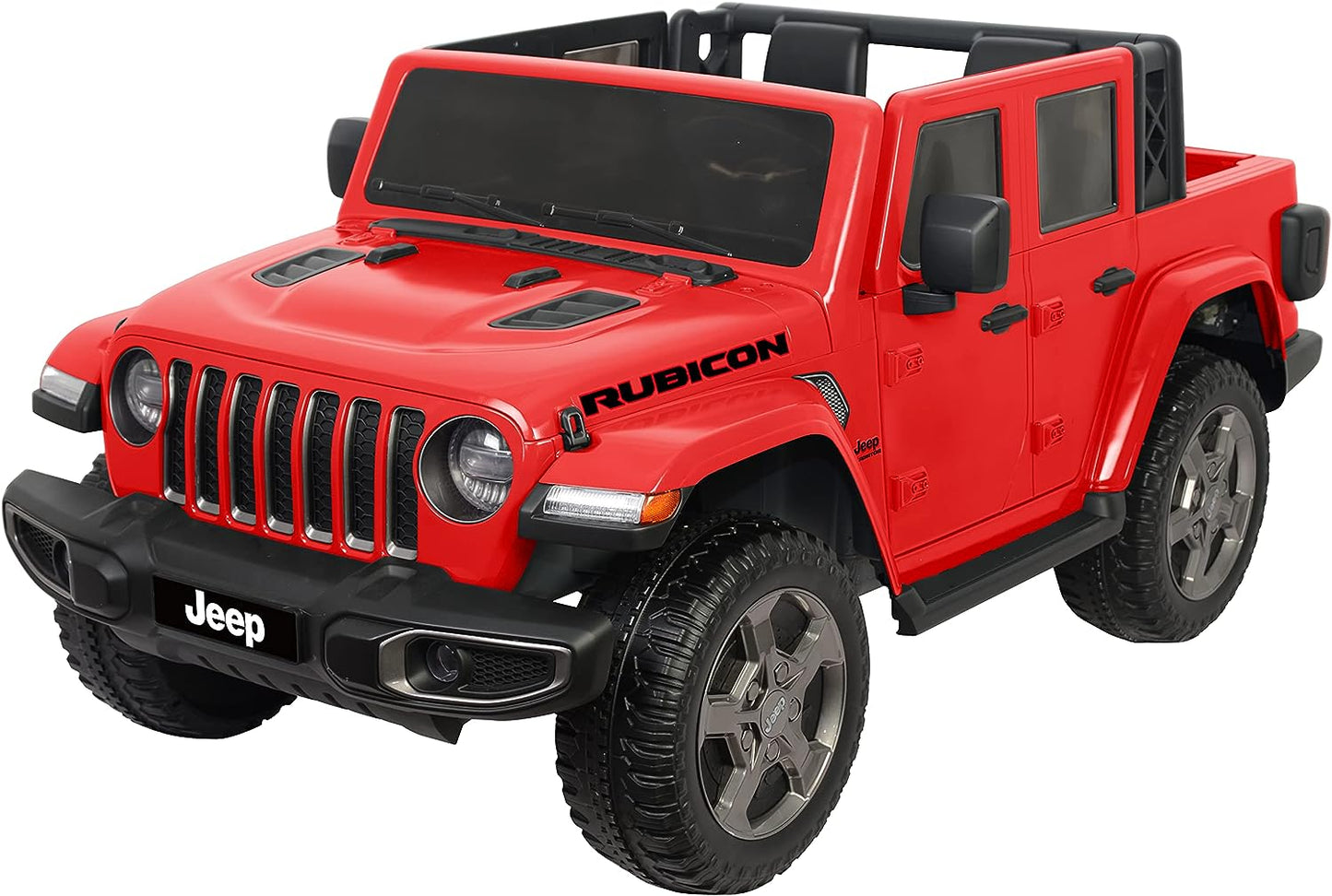 Licensed Battery Operated Jeep Rubicon Kids Car - Red (12V)