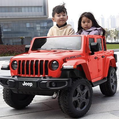 Licensed Battery Operated Jeep Rubicon Kids Car - Red (12V)