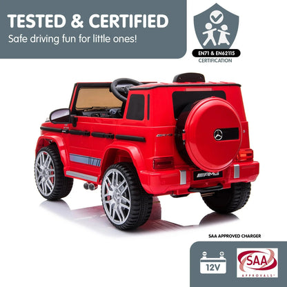 Mercedes G63 Kids Rideon Jeep Eva wheel /Letaher seat  - Red  (12V)