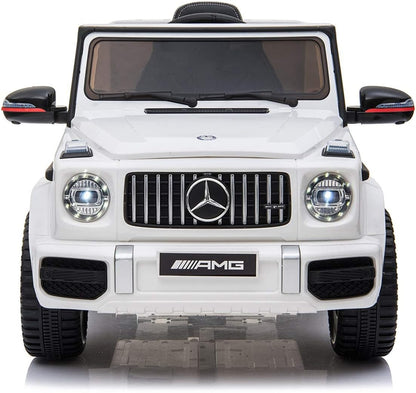 Mercedes G63 Kids Rideon Jeep Eva wheel /Letaher seat  - White  (12V)