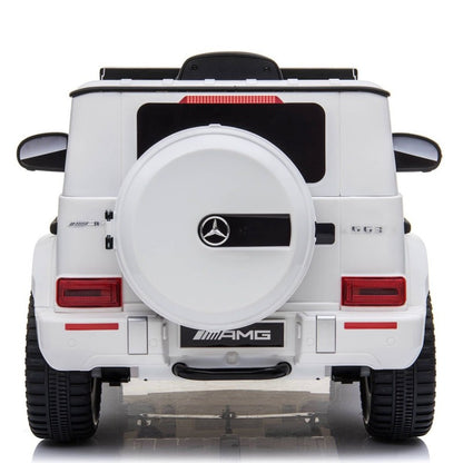 Mercedes G63 Kids Rideon Jeep Eva wheel /Letaher seat  - White  (12V)