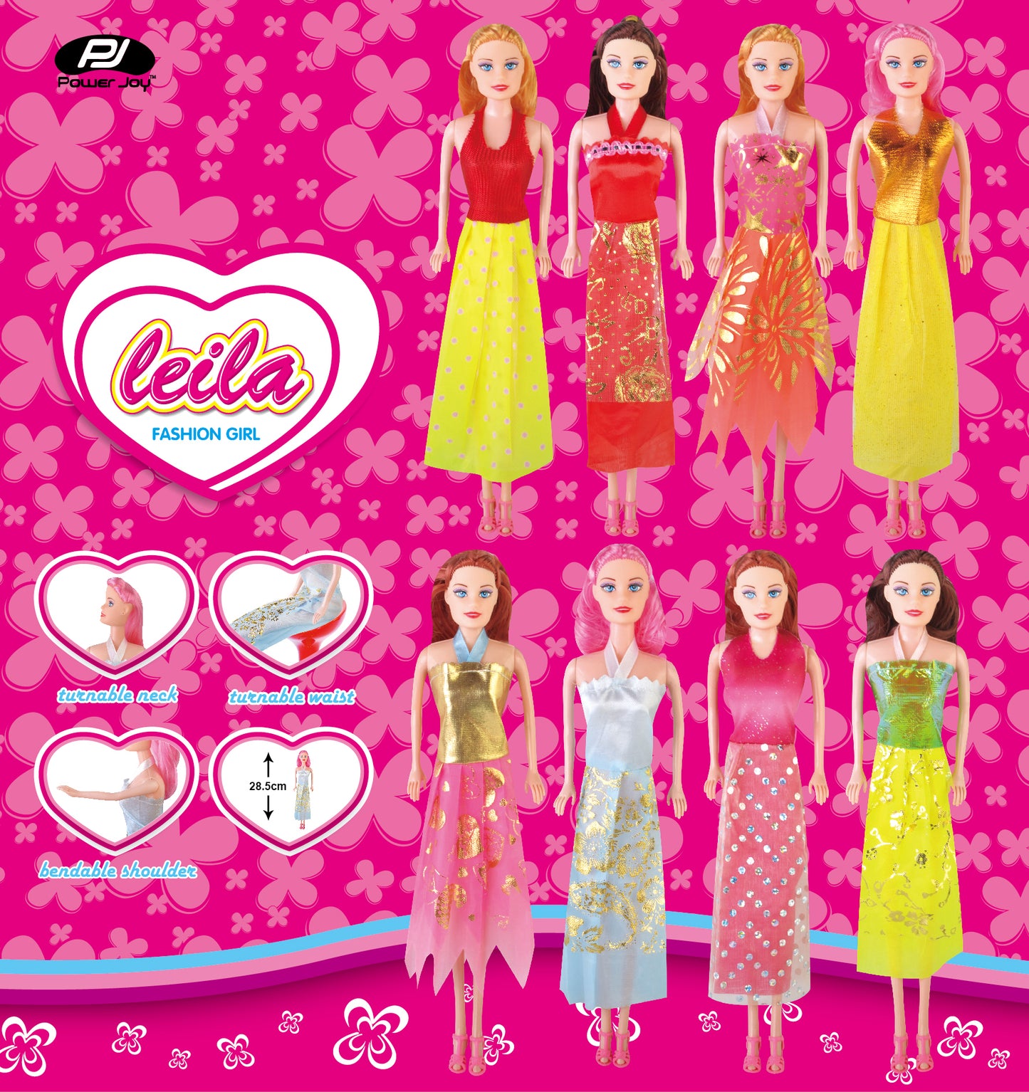 Power Joy Leila Fashion Doll 4in1  Assorted (Style and Color May Vary)