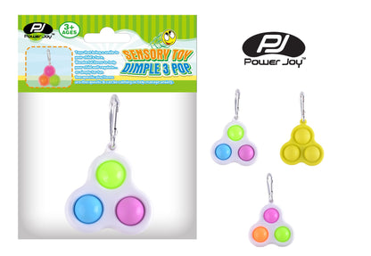 Power Joy Fidget Toy Dimple 3 Pop Keychain 1piece