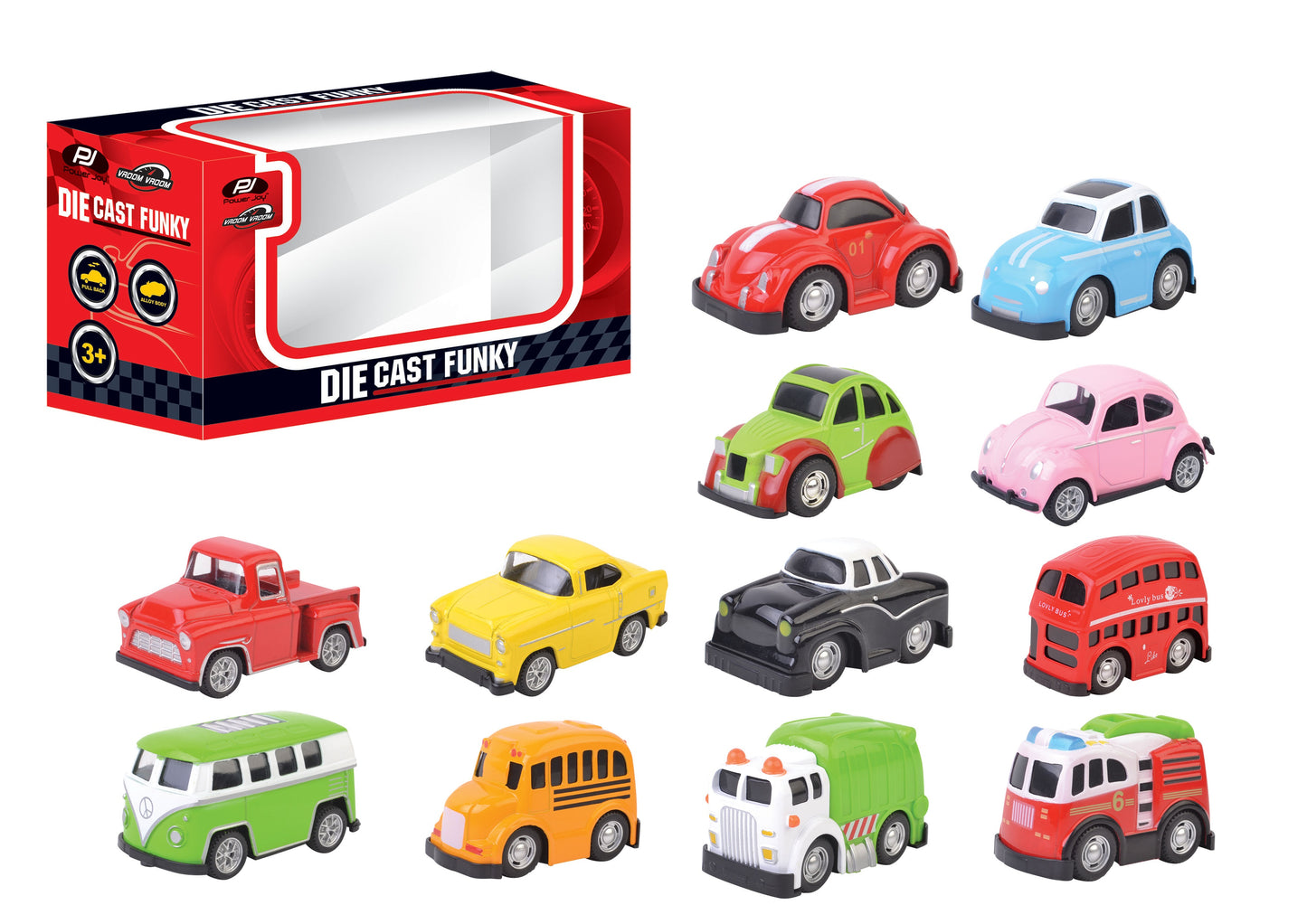 Power Joy Vroom Vroom Diecast Funky Car Assorted (Color May Vary)