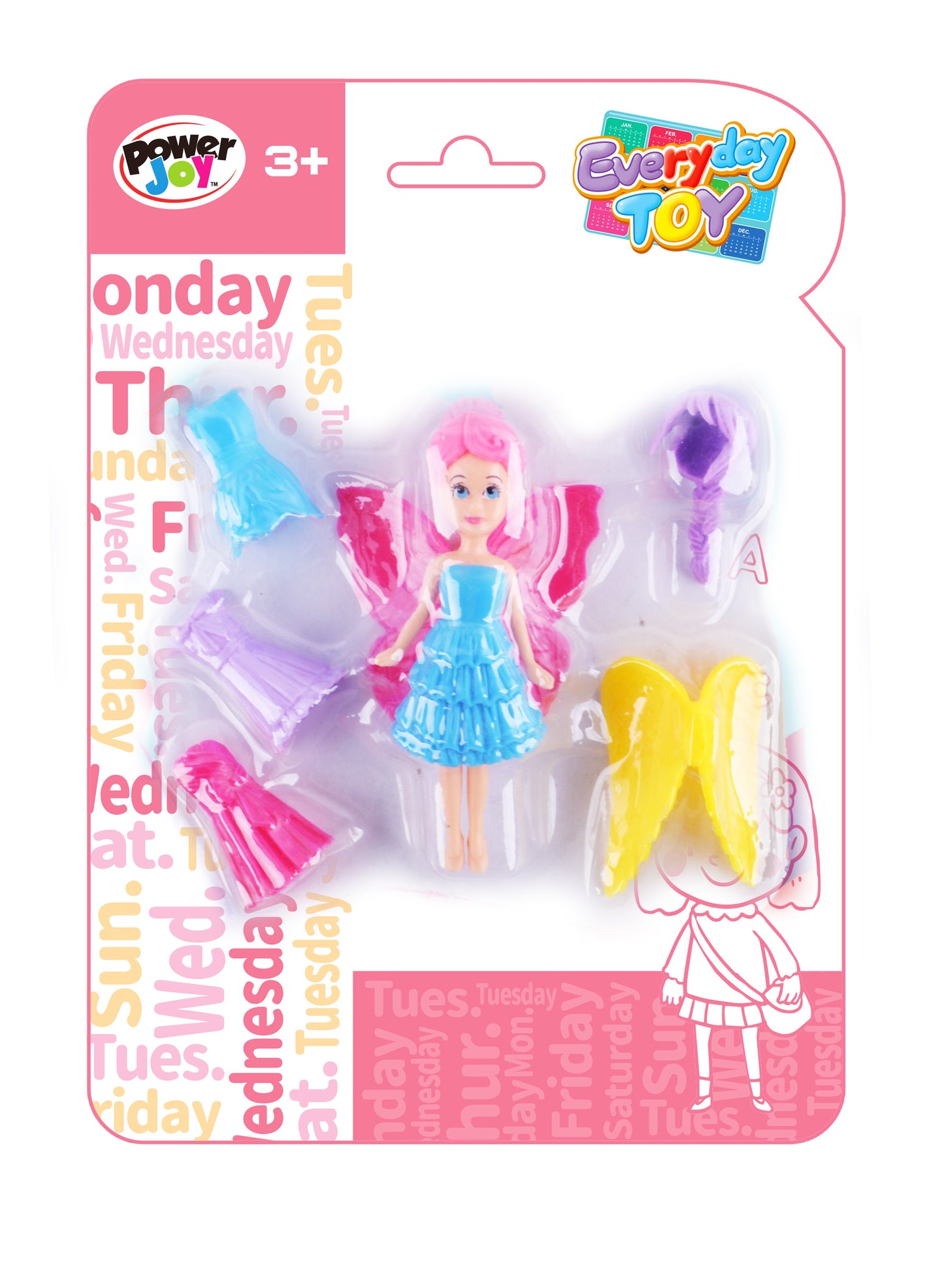 Power Joy Everyday Toy Mini Princess Doll 3.5inches