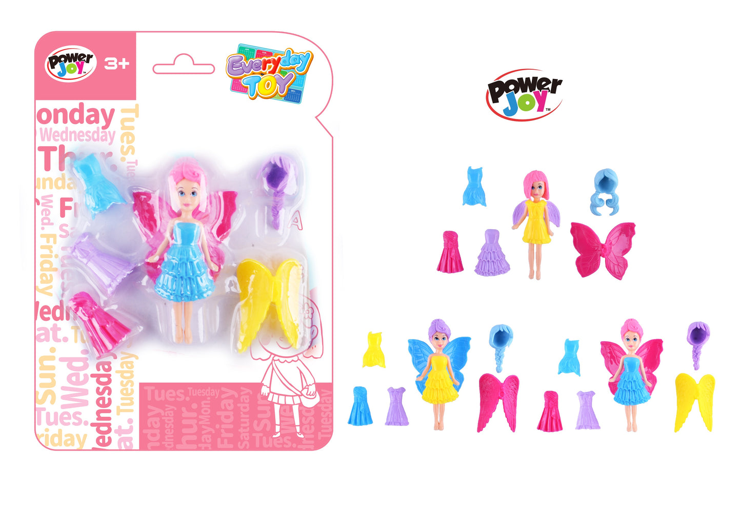 Power Joy Everyday Toy Mini Princess Doll 3.5inches