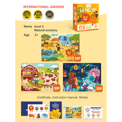 3-in-1 Level Up Puzzles Animals - Level 3