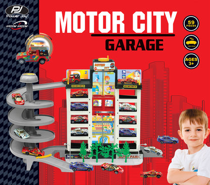 Power Joy Vroom Vroom Motor City Garage with 4 Cars