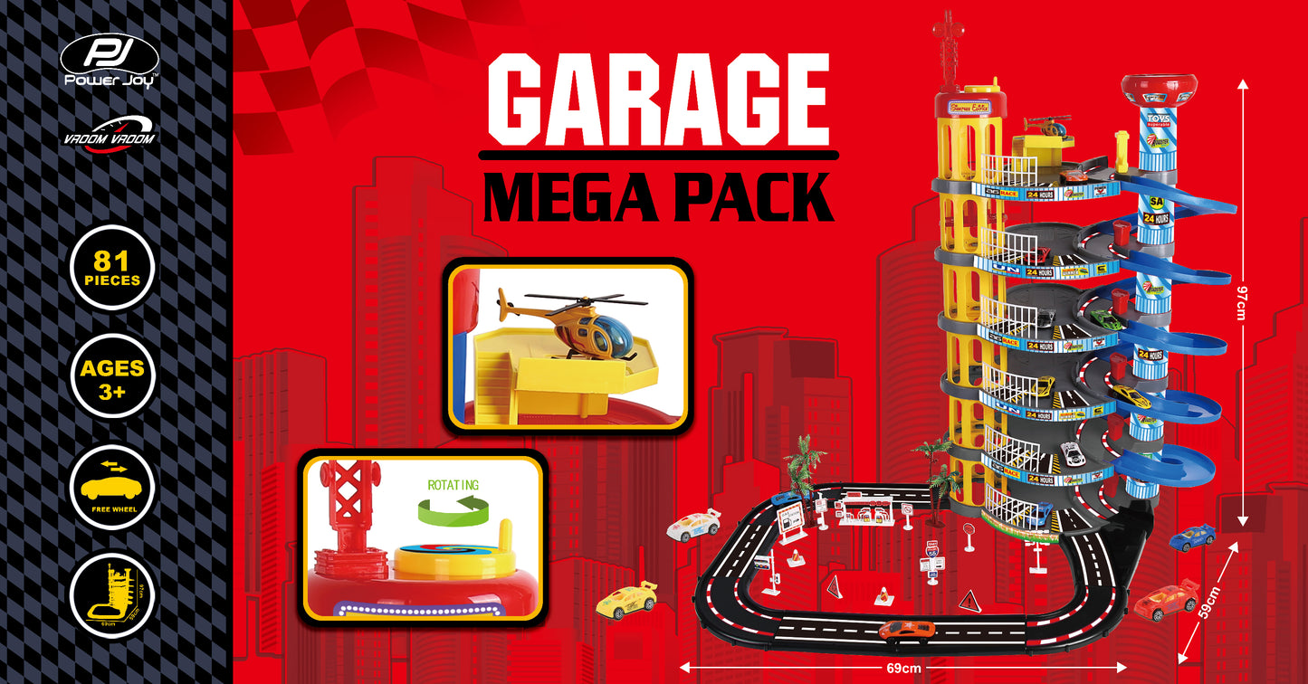 Power Joy Vroom Vroom 6-Floor Garage Megapack With 8 Cars