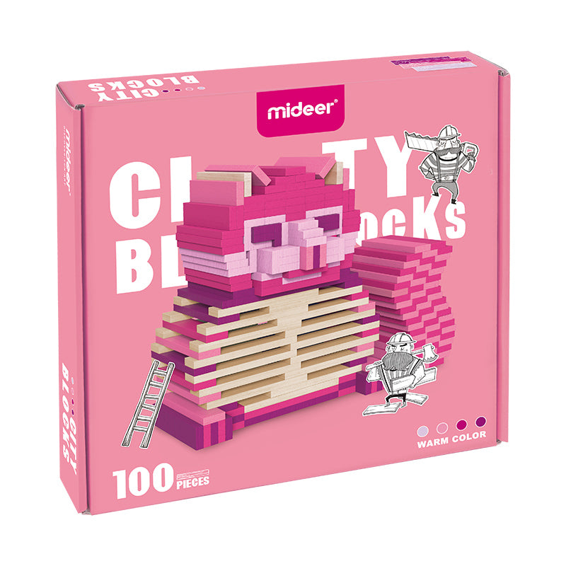 Wooden Blocks - Pink (100pcs)