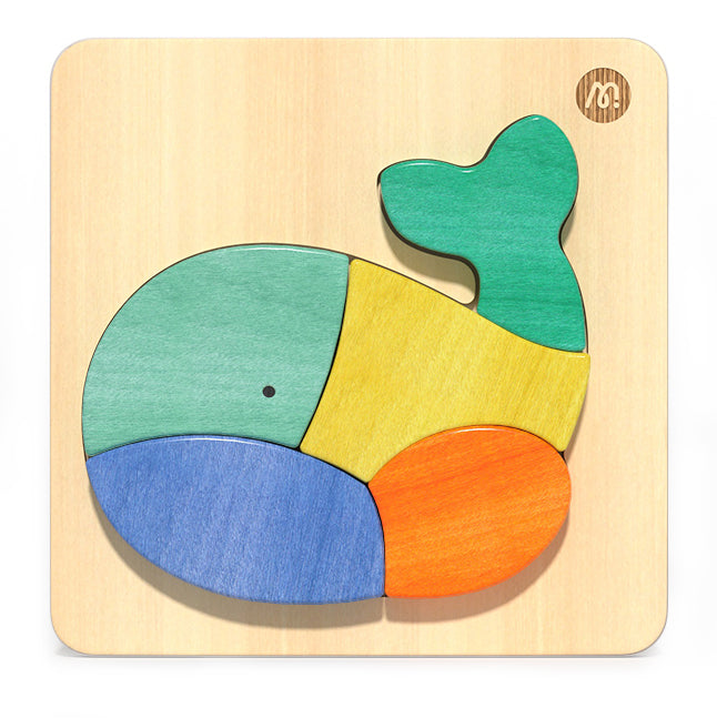 Mini Wooden Puzzle - Whale (5 pcs)