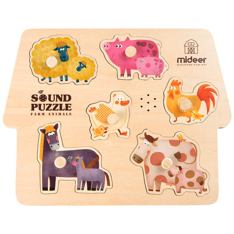 Wooden Sound Puzzle - Farm Animals